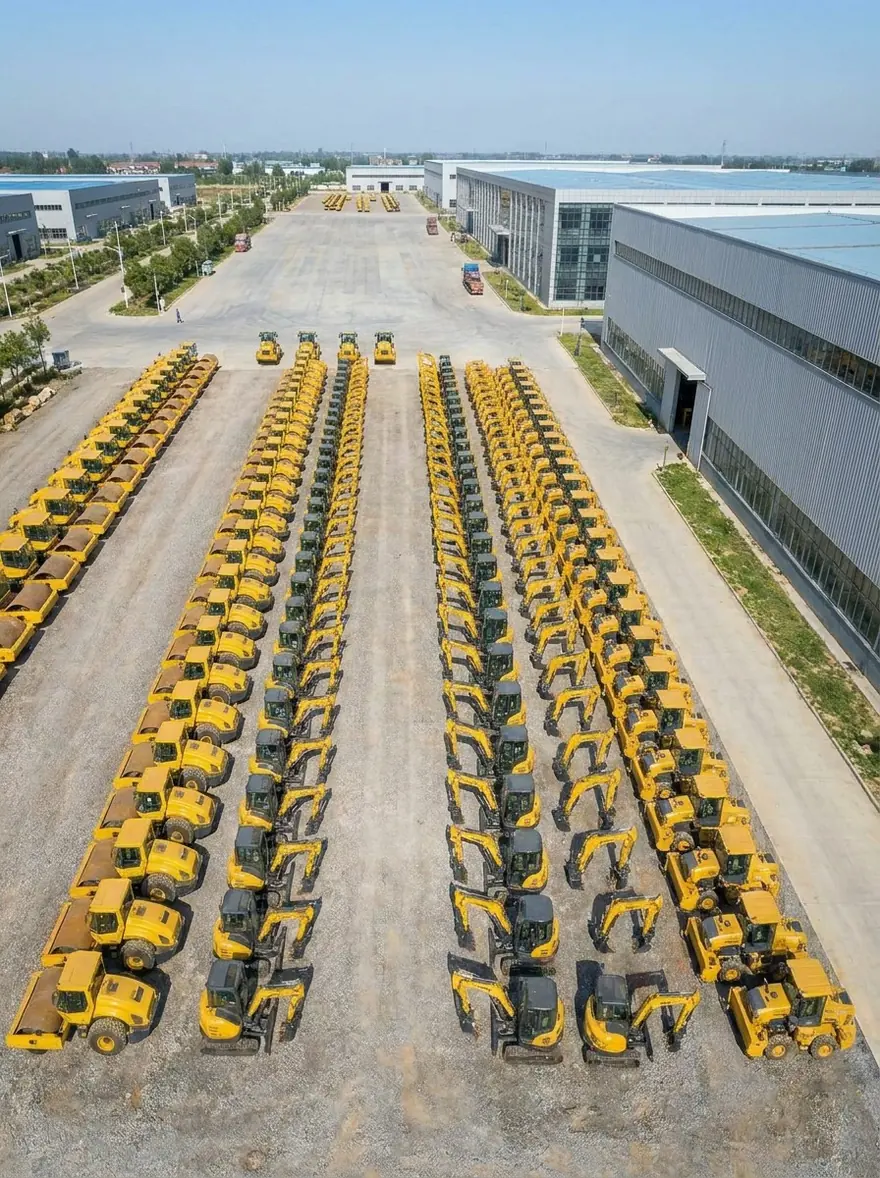 Завод FURD (Jining Furuide Machinery) — производственная площадка с готовой дорожно-строительной техникой